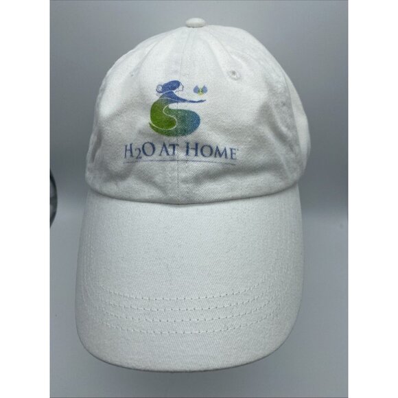 H2O At Home White Baseball Hat Cap Adjustable Strap-back Anvil Cotton - Picture 1 of 10